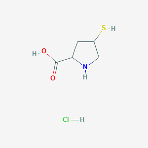 molecular formula C5H10ClNO2S B13382887 cis 4-Mercaptopyrrolidine-2-carboxylic acid hydrochloride 