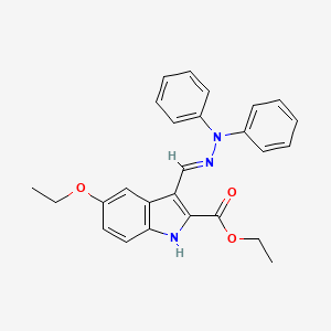 molecular formula C26H25N3O3 B13382910 ethyl 3-(2,2-diphenylcarbohydrazonoyl)-5-ethoxy-1H-indole-2-carboxylate 
