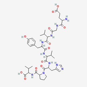 molecular formula C42H62N10O12 B13382963 H-DL-Glu-Gly-DL-Val-DL-Tyr-DL-Val-DL-His-DL-Pro-DL-Val-OH 