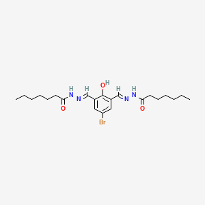 molecular formula C22H33BrN4O3 B13382987 N'-[5-bromo-3-(2-heptanoylcarbohydrazonoyl)-2-hydroxybenzylidene]heptanohydrazide 