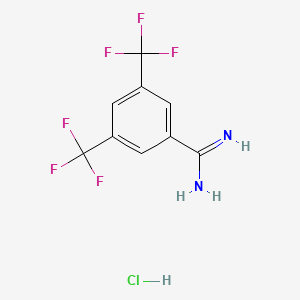 molecular formula C9H7ClF6N2 B1338315 3,5-Bis(trifluoromethyl)benzamidine hydrochloride CAS No. 97603-94-6