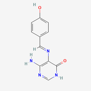 molecular formula C11H10N4O2 B13383298 6-Amino-5-[(4-hydroxybenzylidene)amino]-4-pyrimidinol CAS No. 343349-22-4