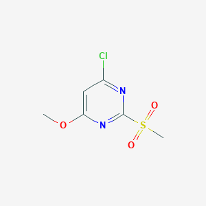 molecular formula C6H7ClN2O3S B1338344 4-Chloro-6-methoxy-2-(methylsulfonyl)pyrimidine CAS No. 89466-55-7