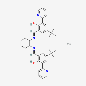 molecular formula C38H44CuN4O2 B13383620 4-Tert-butyl-2-[[2-[(5-tert-butyl-2-hydroxy-3-pyridin-2-ylphenyl)methylideneamino]cyclohexyl]iminomethyl]-6-pyridin-2-ylphenol;copper 