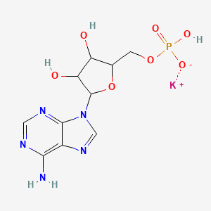 molecular formula C10H13KN5O7P B13383653 Potassium;[5-(6-aminopurin-9-yl)-3,4-dihydroxyoxolan-2-yl]methyl hydrogen phosphate 