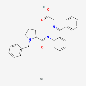 molecular formula C27H26N3NiO3- B13383661 1-benzyl-N-[2-[N-(carboxymethyl)-C-phenylcarbonimidoyl]phenyl]pyrrolidine-2-carboximidate;nickel 