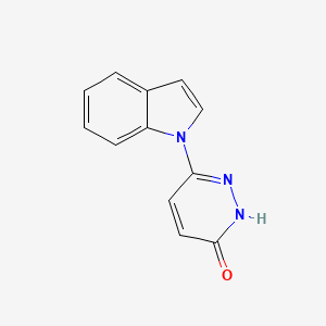 molecular formula C12H9N3O B1338369 3(2H)-Pyridazinone, 6-(1H-indol-1-yl)- 