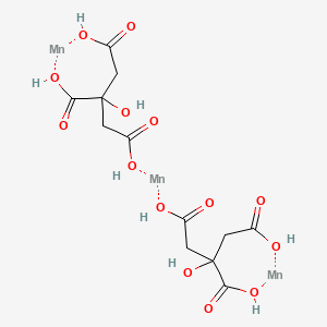 molecular formula C12H16Mn3O14 B13383692 Trimanganese(2+) ion bis(2-hydroxypropane-1,2,3-tricarboxylate) 