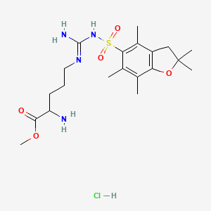 molecular formula C20H33ClN4O5S B13383715 Nomega-(2,2,4,6,7-Pentamethyl-3H-1-benzofuran-5-yl)sulfonyl-L-arginine methyl ester HCl 