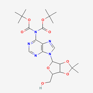 molecular formula C23H33N5O8 B13383722 tert-butyl N-[9-[6-(hydroxymethyl)-2,2-dimethyl-3a,4,6,6a-tetrahydrofuro[3,4-d][1,3]dioxol-4-yl]purin-6-yl]-N-[(2-methylpropan-2-yl)oxycarbonyl]carbamate 