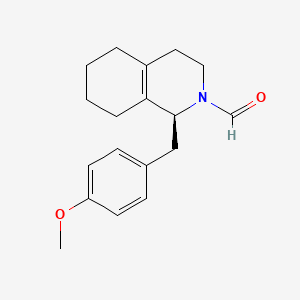 molecular formula C18H23NO2 B1338374 (S)-3,4,5,6,7,8-Hexahydro-1-[(4-methoxyphenyl)methyl](1H)-isoquinoline-2-carbaldehyde CAS No. 29144-31-8