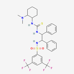 molecular formula C31H34F6N4O2S2 B13383750 N-[(1R,2R)-2-[[[[(1S,2S)-2-(Dimethylamino)cyclohexyl]amino]thioxomethyl]amino]-1,2-diphenylethyl]-3,5-bis(trifluoromethyl)benzenesulfonamide 