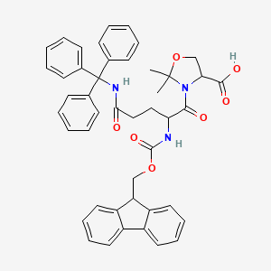 molecular formula C45H43N3O7 B13383754 Fmoc-gln(trt)-ser(psime,mepro)-OH 