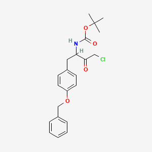 molecular formula C22H26ClNO4 B13383775 tert-butyl N-[4-chloro-3-oxo-1-(4-phenylmethoxyphenyl)butan-2-yl]carbamate 