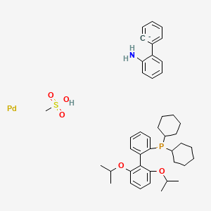 molecular formula C43H57NO5PPdS- B13383839 Methanesulfonato(2-dicyclohexylphosphino-2',6'-di-i-propoxy-1,1'-biphenyl)(2'-aMino-1,1'-biphenyl-2-yl)palladiuM 