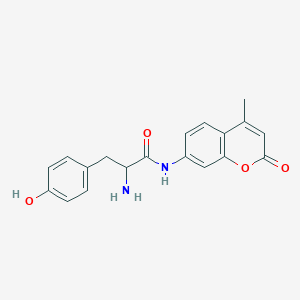 molecular formula C19H18N2O4 B13383870 2-amino-3-(4-hydroxyphenyl)-N-(4-methyl-2-oxochromen-7-yl)propanamide 