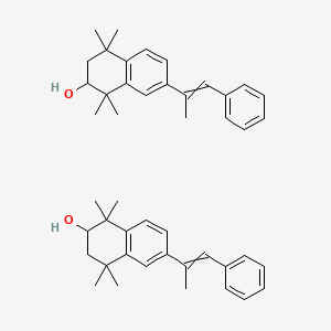 molecular formula C46H56O2 B13383871 1,1,4,4-tetramethyl-6-(1-phenylprop-1-en-2-yl)-2,3-dihydronaphthalen-2-ol;1,1,4,4-tetramethyl-7-(1-phenylprop-1-en-2-yl)-2,3-dihydronaphthalen-2-ol CAS No. 9028-48-2