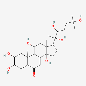 molecular formula C27H44O8 B13383928 2,3,11,14-tetrahydroxy-10,13-dimethyl-17-(2,3,6-trihydroxy-6-methylheptan-2-yl)-2,3,4,5,9,11,12,15,16,17-decahydro-1H-cyclopenta[a]phenanthren-6-one 