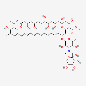 molecular formula C55H87NO22 B13383937 methyl (1R,3S,5R,6R,9R,11R,15S,16R,17R,18S,19E,21E,23E,25E,27E,29E,31E,33R,35S,36R,37S)-33-[(2R,3S,4S,5S,6R)-3,5-dihydroxy-6-methyl-4-[methyl-[[(2R,3S,4R,5R)-2,3,4,5-tetrahydroxyoxan-2-yl]methyl]amino]oxan-2-yl]oxy-1,3,5,6,9,11,17,37-octahydroxy-15,16,18- 