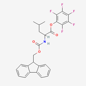 molecular formula C27H22F5NO4 B13383942 (2,3,4,5,6-pentafluorophenyl) 2-(9H-fluoren-9-ylmethoxycarbonylamino)-4-methylpentanoate 