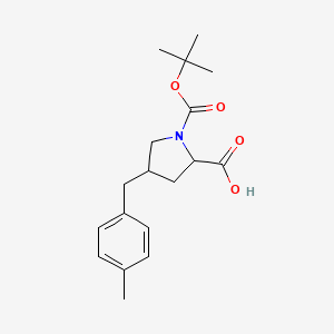 molecular formula C18H25NO4 B13383948 4-[(4-Methylphenyl)methyl]-1-[(2-methylpropan-2-yl)oxycarbonyl]pyrrolidine-2-carboxylic acid 