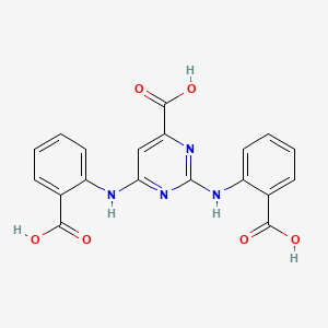 molecular formula C19H14N4O6 B13383960 2,6-bis[(2-carboxyphenyl)amino]pyrimidine-4-carboxylic Acid 