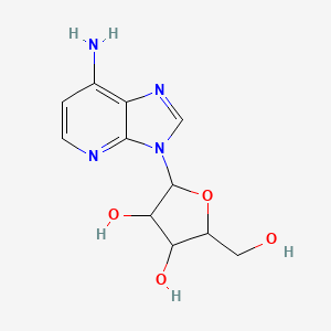 molecular formula C11H14N4O4 B13383965 2-(7-Aminoimidazo[4,5-b]pyridin-3-yl)-5-(hydroxymethyl)oxolane-3,4-diol 