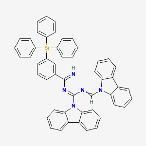 molecular formula C51H37N5Si B13384003 N-(carbazol-9-ylmethylidene)-N'-(3-triphenylsilylbenzenecarboximidoyl)carbazole-9-carboximidamide CAS No. 82864-57-1
