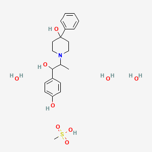 molecular formula C21H35NO9S B13384032 1-[1-Hydroxy-1-(4-hydroxyphenyl)propan-2-yl]-4-phenylpiperidin-4-ol;methanesulfonic acid;trihydrate 