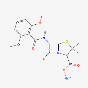 molecular formula C17H19N2NaO6S B13384061 sodium;(2S,5R,6R)-6-[(2,6-dimethoxybenzoyl)amino]-3,3-dimethyl-7-oxo-4-thia-1-azabicyclo[3.2.0]heptane-2-carboxylate 