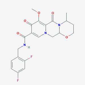 molecular formula C21H21F2N3O5 B13384073 N-[(2,4-difluorophenyl)methyl]-11-methoxy-7-methyl-9,12-dioxo-4-oxa-1,8-diazatricyclo[8.4.0.03,8]tetradeca-10,13-diene-13-carboxamide 
