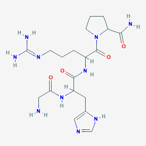 molecular formula C19H32N10O4 B13384085 H-Gly-DL-His-DL-Arg-DL-Pro-NH2 