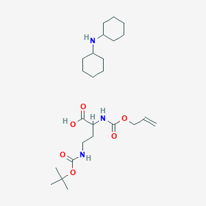 molecular formula C25H45N3O6 B13384090 (2R)-4-{[(tert-butoxy)carbonyl]amino}-2-{[(prop-2-en-1-yloxy)carbonyl]amino}butanoic acid; N-cyclohexylcyclohexanamine 