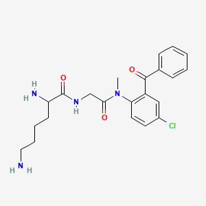molecular formula C22H27ClN4O3 B13384099 Lysyl-N-(2-benzoyl-4-chlorophenyl)-N-methylglycinamide 