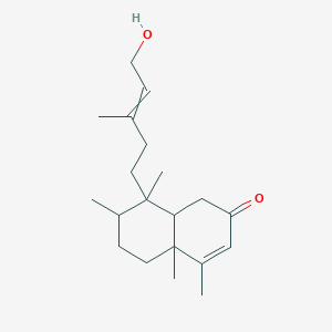 molecular formula C20H32O2 B13384112 8-(5-hydroxy-3-methylpent-3-enyl)-4,4a,7,8-tetramethyl-5,6,7,8a-tetrahydro-1H-naphthalen-2-one 