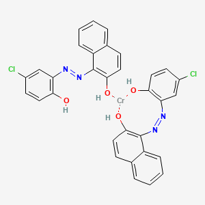 molecular formula C32H18Cl2CrN4O4.H<br>C32H19Cl2CrN4O4 B13384115 bis(1-[(5-chloro-2-oxidophenyl)diazenyl]naphthalen-2-olate);chromium(3+);hydron CAS No. 31714-55-3