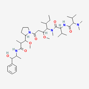 molecular formula C40H69N5O7 B13384119 2-[[2-(dimethylamino)-3-methylbutanoyl]amino]-N-[1-[2-[3-[(1-hydroxy-1-phenylpropan-2-yl)amino]-1-methoxy-2-methyl-3-oxopropyl]pyrrolidin-1-yl]-3-methoxy-5-methyl-1-oxoheptan-4-yl]-N,3-dimethylbutanamide 