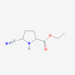 molecular formula C8H12N2O2 B13384141 Ethyl 5-cyanopyrrolidine-2-carboxylate 