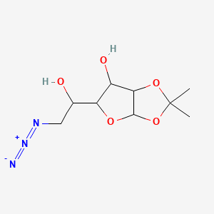 molecular formula C9H15N3O5 B13384193 5-(2-Azido-1-hydroxyethyl)-2,2-dimethyl-3a,5,6,6a-tetrahydrofuro[2,3-d][1,3]dioxol-6-ol 