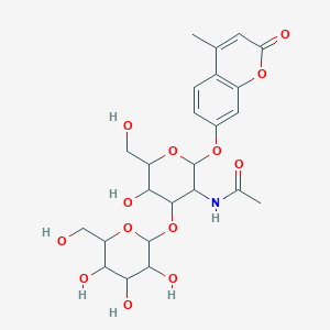 molecular formula C24H31NO13 B13384219 N-[5-hydroxy-6-(hydroxymethyl)-2-(4-methyl-2-oxochromen-7-yl)oxy-4-[3,4,5-trihydroxy-6-(hydroxymethyl)oxan-2-yl]oxyoxan-3-yl]acetamide 