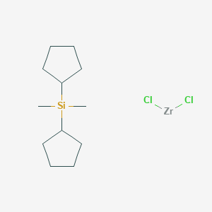molecular formula C12H24Cl2SiZr B13384376 Dichlorozirconium;dicyclopentyl(dimethyl)silane 