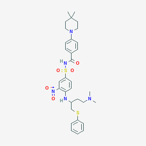 molecular formula C32H41N5O5S2 B13384395 N-[4-[[4-(dimethylamino)-1-phenylsulfanylbutan-2-yl]amino]-3-nitrophenyl]sulfonyl-4-(4,4-dimethylpiperidin-1-yl)benzamide 