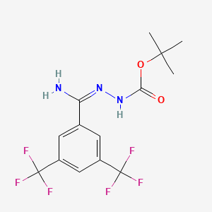 molecular formula C14H15F6N3O2 B13384396 tert-butyl N-[(E)-[amino-[3,5-bis(trifluoromethyl)phenyl]methylidene]amino]carbamate 