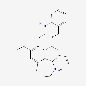molecular formula C29H33N2+ B13384397 27-Methyl-14-propan-2-yl-18-aza-8-azoniapentacyclo[13.12.0.02,12.03,8.019,24]heptacosa-1,3,5,7,12,14,19,21,23,25-decaene 