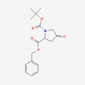 molecular formula C17H21NO5 B13384442 N-(tert-butyloxycarbonyl)-4-oxoproline benzyl ester 