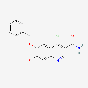 B1338450 6-(Benzyloxy)-4-chloro-7-methoxyquinoline-3-carboxamide CAS No. 476193-59-6