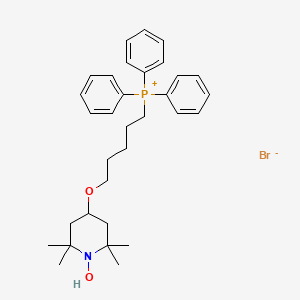 molecular formula C32H43BrNO2P B13384504 5-(1-Hydroxy-2,2,6,6-tetramethylpiperidin-4-yl)oxypentyl-triphenylphosphanium;bromide 