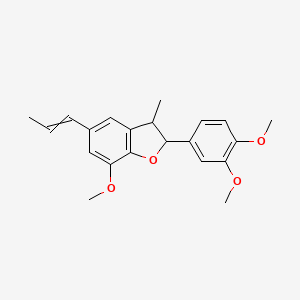 molecular formula C21H24O4 B13384519 2-(3,4-Dimethoxyphenyl)-7-methoxy-3-methyl-5-prop-1-enyl-2,3-dihydro-1-benzofuran 