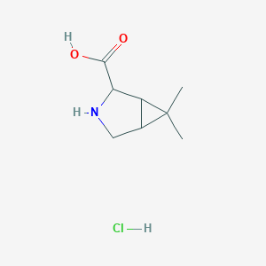 molecular formula C8H14ClNO2 B13384557 6,6-Dimethyl-3-azabicyclo[3.1.0]hexane-2-carboxylic acid;hydrochloride 