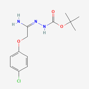 molecular formula C13H18ClN3O3 B13384564 tert-butyl N-[(E)-[1-amino-2-(4-chlorophenoxy)ethylidene]amino]carbamate 